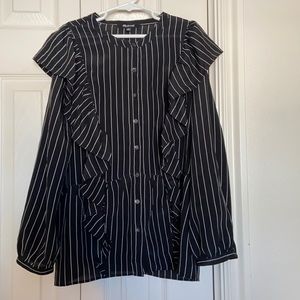 Black striped Blouse with frills
